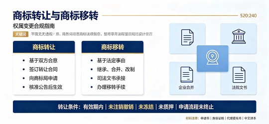 商标转让与商标移转的法律界定、办理条件及材料规范